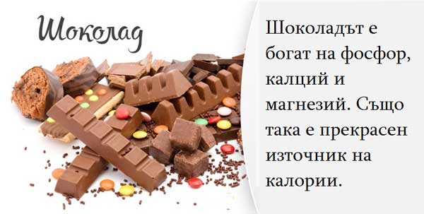 шоколад полза